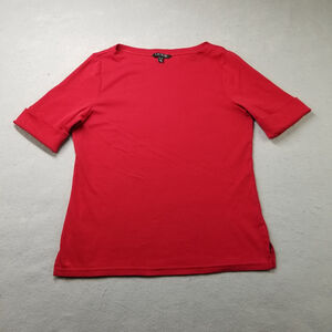 Ralph Lauren T-Shirt womens Size XL Red Tight Fit Black Label Cotton Blend